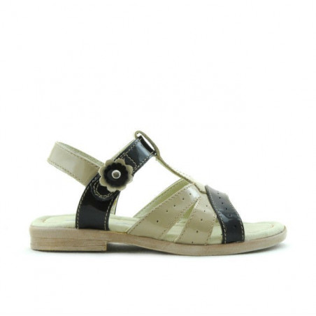 Småbarnssandaler 18c lack beige+svart