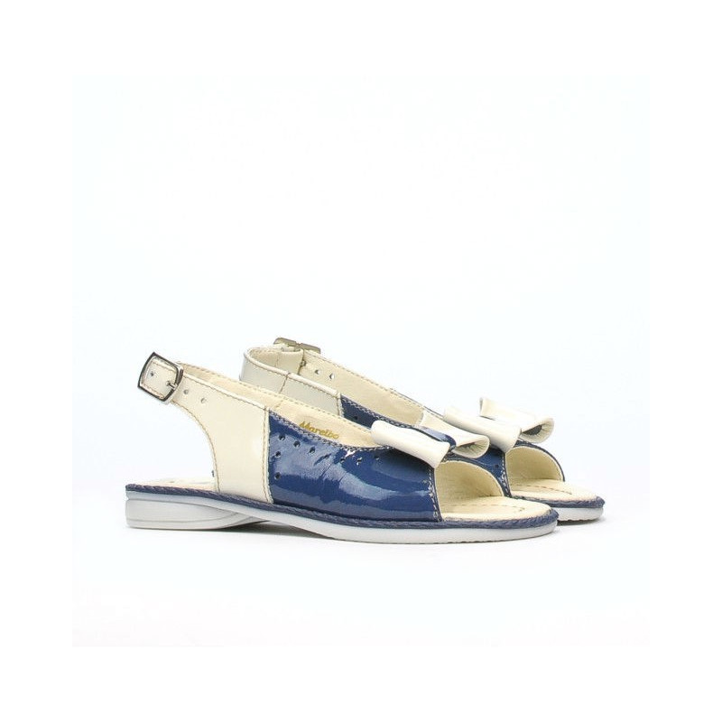 Småbarnssandaler 58c lack indigo+beige