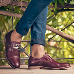 Herrskor casual 873 vinröd