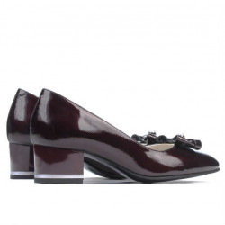 Eleganta damskor 1270 lackat satin vinröd