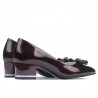 Eleganta damskor 1270 lackat satin vinröd