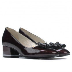 Eleganta damskor 1270 lackat satin vinröd