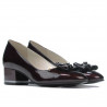 Eleganta damskor 1270 lackat satin vinröd