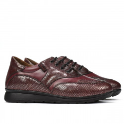 Dam sneakers/casual 6005 bordoröd kombinerad