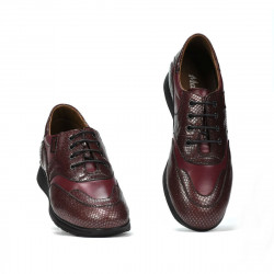 Dam sneakers/casual 6005 bordoröd kombinerad