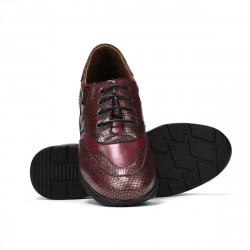 Dam sneakers/casual 6005 bordoröd kombinerad