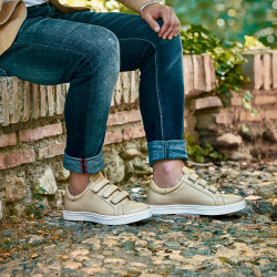 Herrsportskor 893sc beige kardborreband