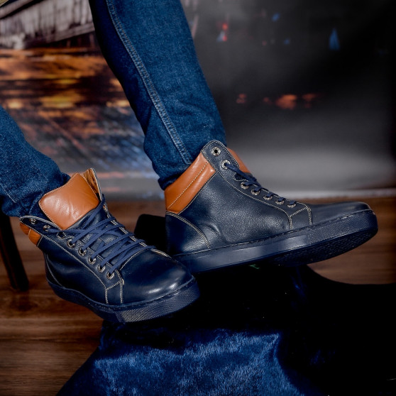 Herrkängor 4103 indigo+brun