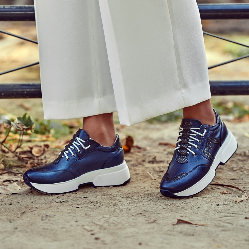Damskor 6019 indigo pärlemor kombinerad lifestyle