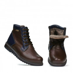 Herrboots 497 kaffebrun+indigo
