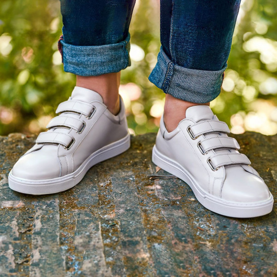 Herrsneakers 893sc vit kardborreband