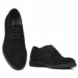 Herrskor casual/elegant 918 svart mocka