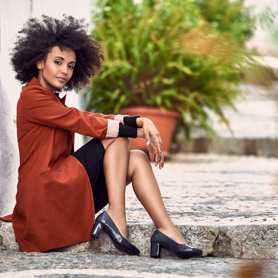 Eleganta damskor 1268 lack indigo
