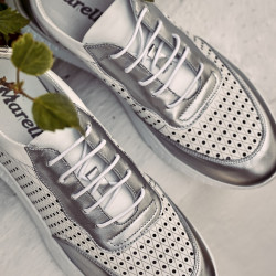 Dam sportskor 6024 silver+vit