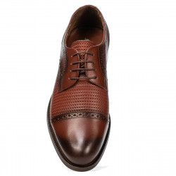 Eleganta herrskor 880 a cognac kombinerad