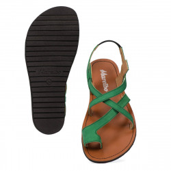 Dam sandaler 5076 grön mocka