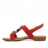 Damsandaler 5073 röd mocka