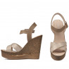 Damsandaler 5078 beige+guld