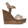 Damsandaler 5078 beige+guld