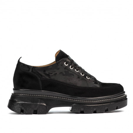 Casual dam skor 6043 svart mocka kombinerad