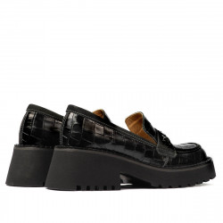 Dam casualskor 6041 svart croco kombinerad