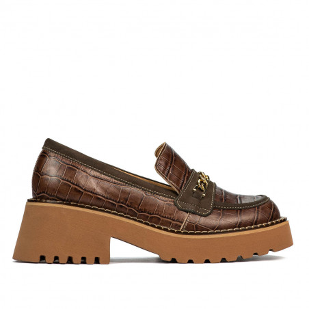 Damskor casual 6041 krokodilbrun kombinerad