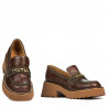 Damskor casual 6041 krokodilbrun kombinerad