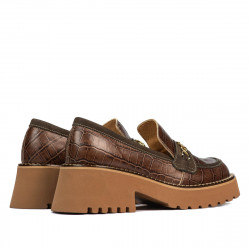 Damskor casual 6041 krokodilbrun kombinerad