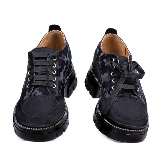 Dam-casualskor 6043 indigo mocka kombinerad