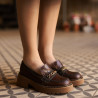 Damskor casual 6041 krokodilbrun kombinerad lifestyle