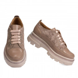 Dam casualskor 6043 cappuccino kombinerad