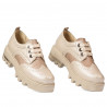 Dam casualskor 6047 beige kombinerad