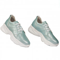 Damsneakers 6046 turkos pärlemor