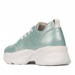 Damsneakers 6046 turkos pärlemor