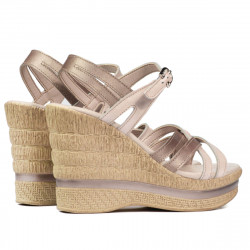 Damsandaler 5086 pärlemor beige kombinerad