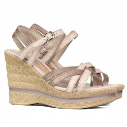 Damsandaler 5086 pärlemor beige kombinerad
