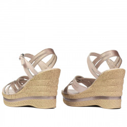 Damsandaler 5086 pärlemor beige kombinerad