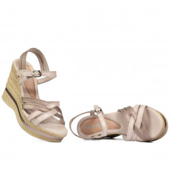 Damsandaler 5086 pärlemor beige kombinerad