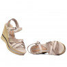 Damsandaler 5086 pärlemor beige kombinerad