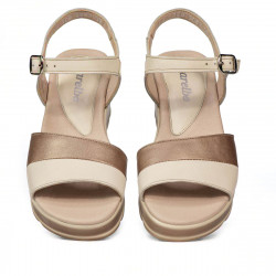 Damsandaler 5087 beige kombinerad