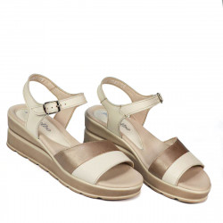 Damsandaler 5087 beige kombinerad