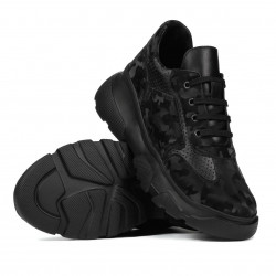 Dam sneakers 6053 svart kamouflage kombinerat