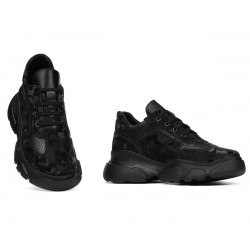 Dam sneakers 6053 svart kamouflage kombinerat