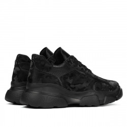 Dam sneakers 6053 svart kamouflage kombinerat