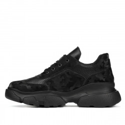 Dam sneakers 6053 svart kamouflage kombinerat