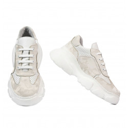 Dam sportskor 6053 beige kamouflage kombinerad