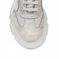 Dam sportskor 6053 beige kamouflage kombinerad