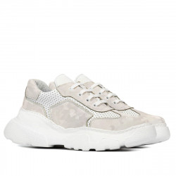 Dam sportskor 6053 beige kamouflage kombinerad