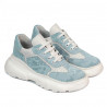 Dam sneakers 6053 blå kamouflage kombinerad