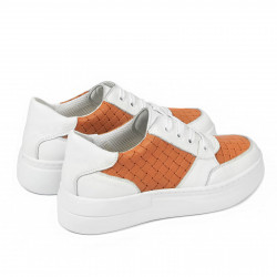 Dam sportskor 6059 vit+orange